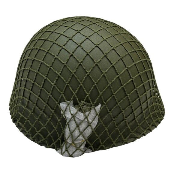 WWII US Army M1 Helmet Replica WW2 Metal Steel Shell With‎ Netting - Picture 7 of 11